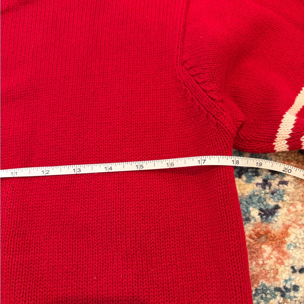 Vintage J. Peterman Women’s Red Sweater w/ Sporty Striped Sleeve Preppy 90’s EUC - Picture 9 of 11